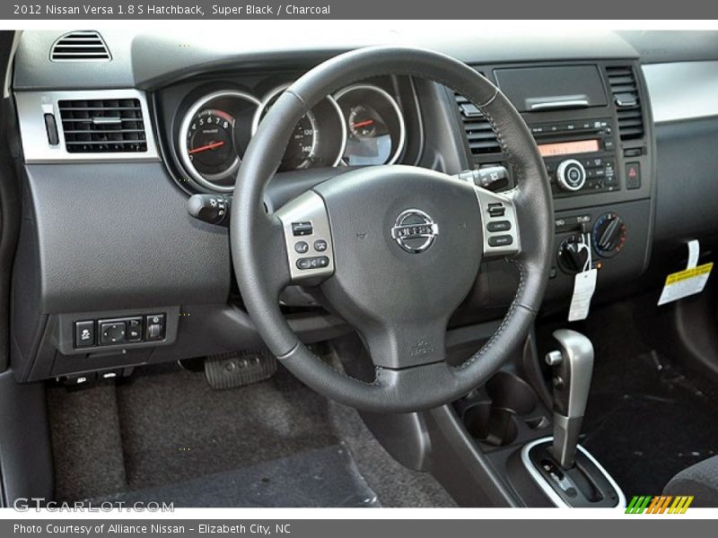 Super Black / Charcoal 2012 Nissan Versa 1.8 S Hatchback