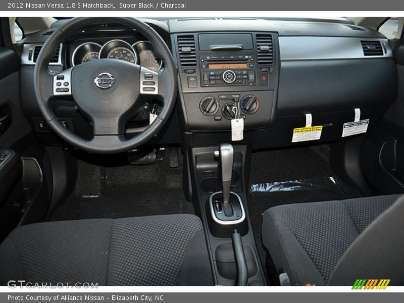 Super Black / Charcoal 2012 Nissan Versa 1.8 S Hatchback