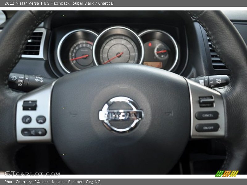 Super Black / Charcoal 2012 Nissan Versa 1.8 S Hatchback