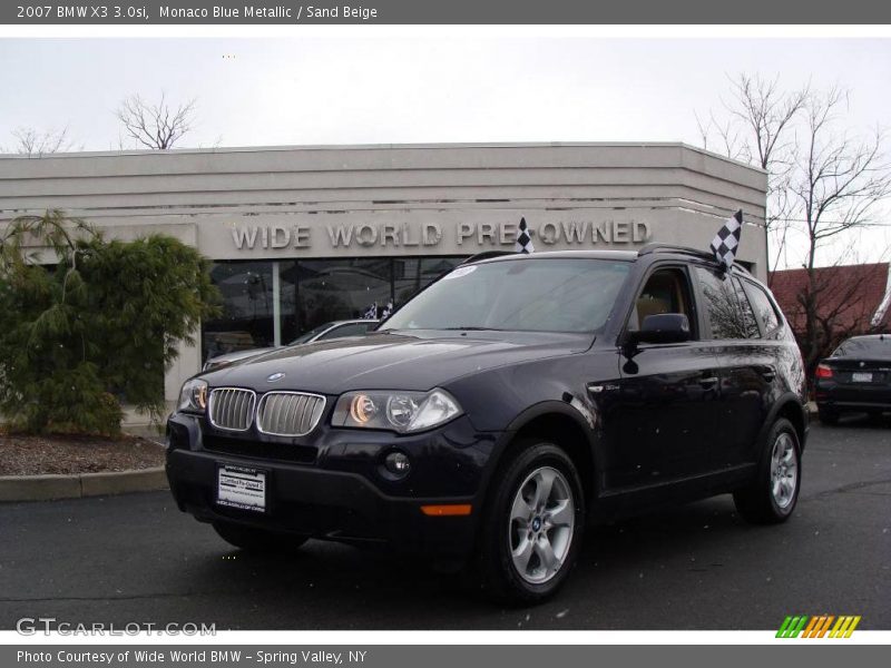 Monaco Blue Metallic / Sand Beige 2007 BMW X3 3.0si