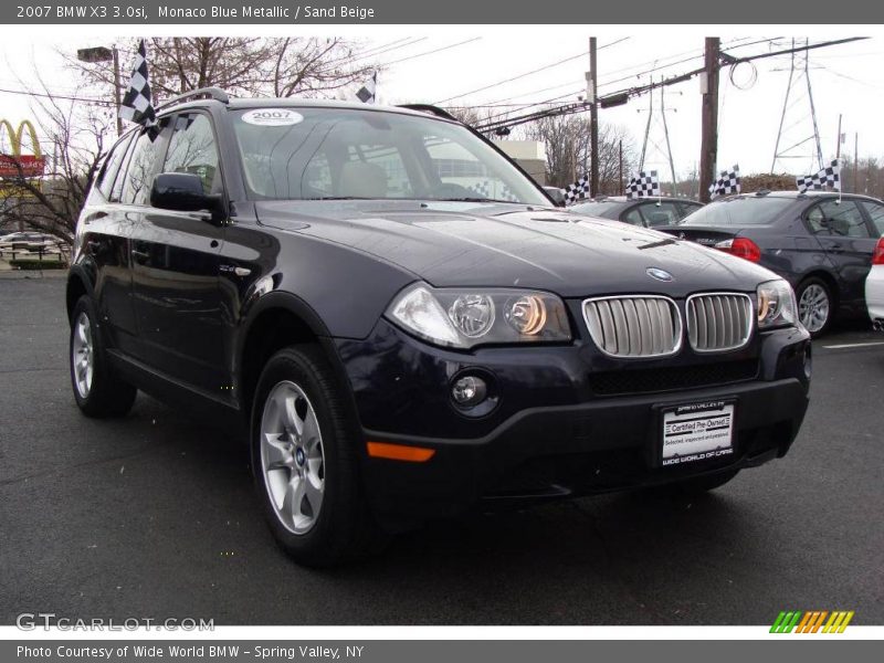 Monaco Blue Metallic / Sand Beige 2007 BMW X3 3.0si