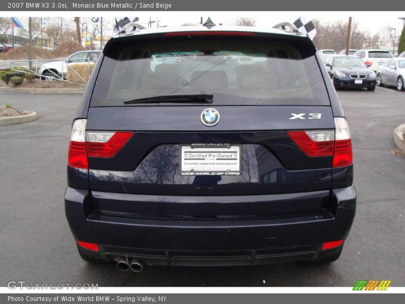 Monaco Blue Metallic / Sand Beige 2007 BMW X3 3.0si