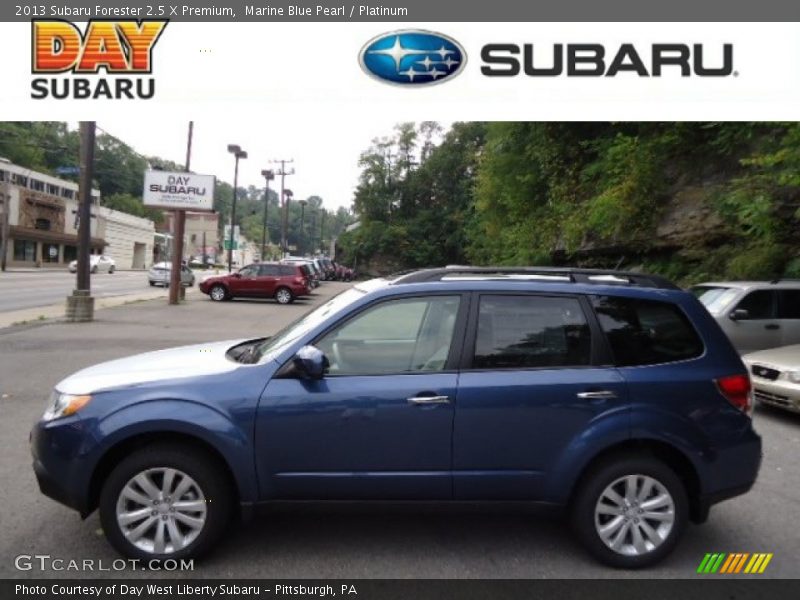Marine Blue Pearl / Platinum 2013 Subaru Forester 2.5 X Premium