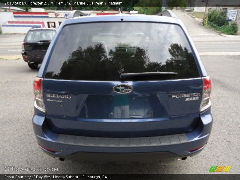 Marine Blue Pearl / Platinum 2013 Subaru Forester 2.5 X Premium