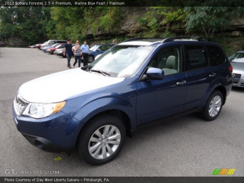 Marine Blue Pearl / Platinum 2013 Subaru Forester 2.5 X Premium