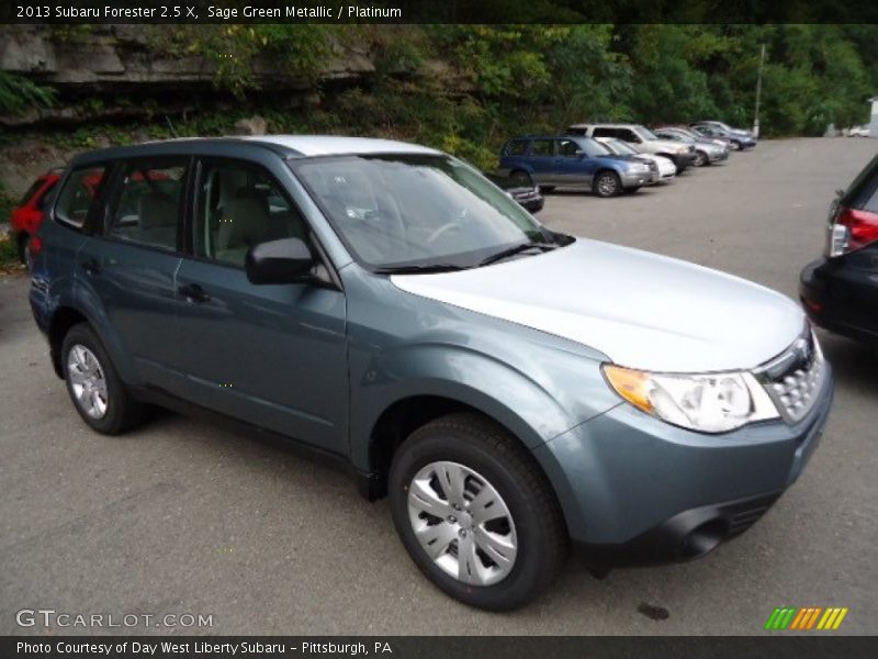 Sage Green Metallic / Platinum 2013 Subaru Forester 2.5 X