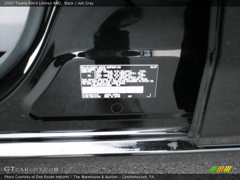 Black / Ash Gray 2007 Toyota RAV4 Limited 4WD