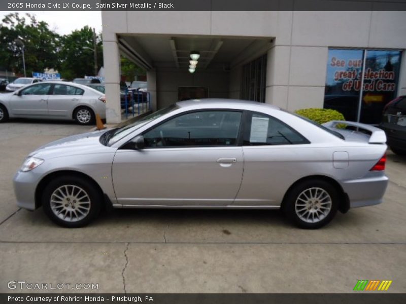 Satin Silver Metallic / Black 2005 Honda Civic LX Coupe