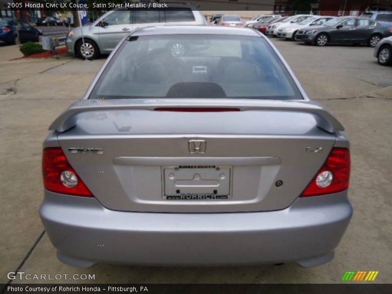 Satin Silver Metallic / Black 2005 Honda Civic LX Coupe