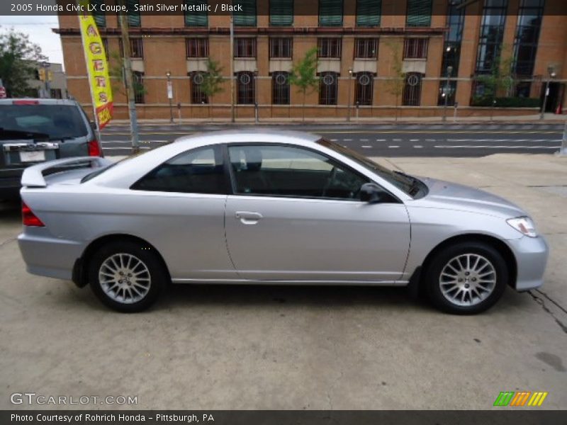 Satin Silver Metallic / Black 2005 Honda Civic LX Coupe