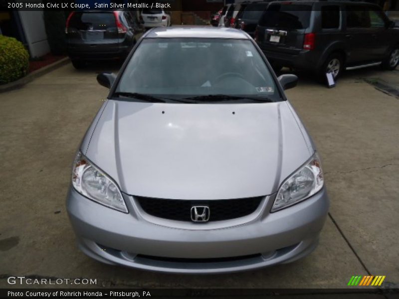 Satin Silver Metallic / Black 2005 Honda Civic LX Coupe