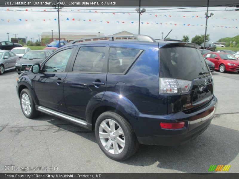 Cosmic Blue Metallic / Black 2013 Mitsubishi Outlander SE AWD