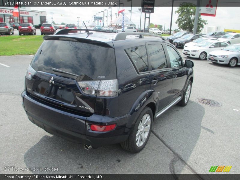 Cosmic Blue Metallic / Black 2013 Mitsubishi Outlander SE AWD