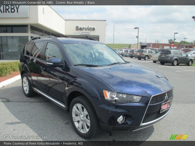 Cosmic Blue Metallic / Black 2013 Mitsubishi Outlander SE AWD