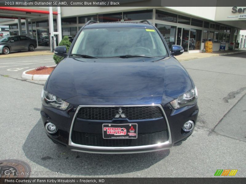 Cosmic Blue Metallic / Black 2013 Mitsubishi Outlander SE AWD