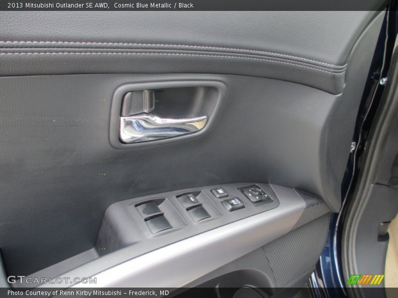 Cosmic Blue Metallic / Black 2013 Mitsubishi Outlander SE AWD