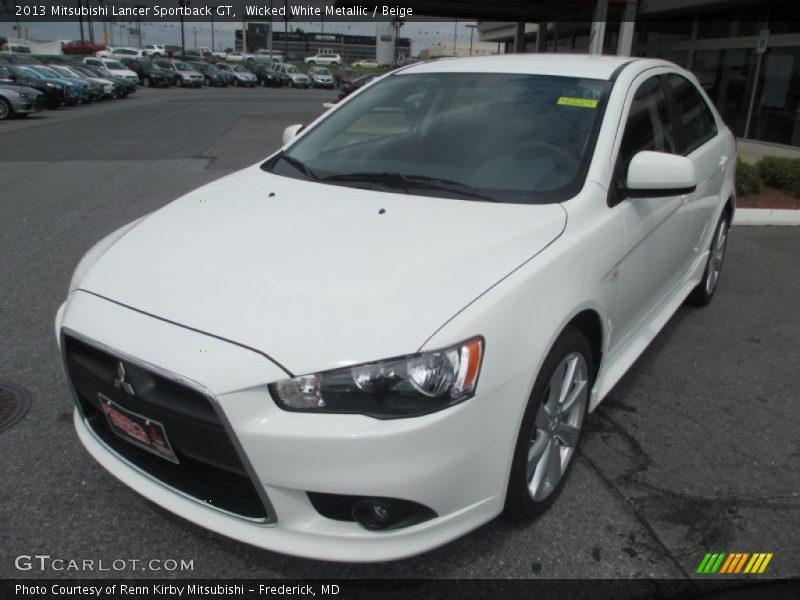 Wicked White Metallic / Beige 2013 Mitsubishi Lancer Sportback GT