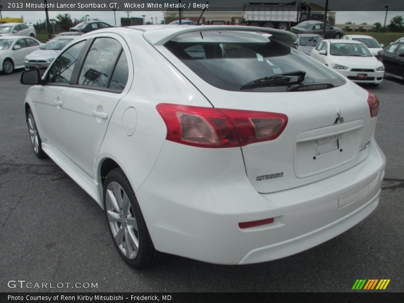 Wicked White Metallic / Beige 2013 Mitsubishi Lancer Sportback GT