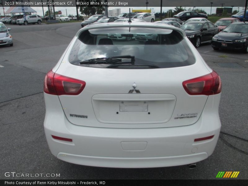 Wicked White Metallic / Beige 2013 Mitsubishi Lancer Sportback GT