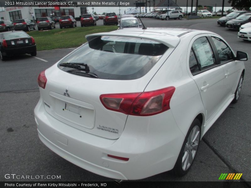 Wicked White Metallic / Beige 2013 Mitsubishi Lancer Sportback GT