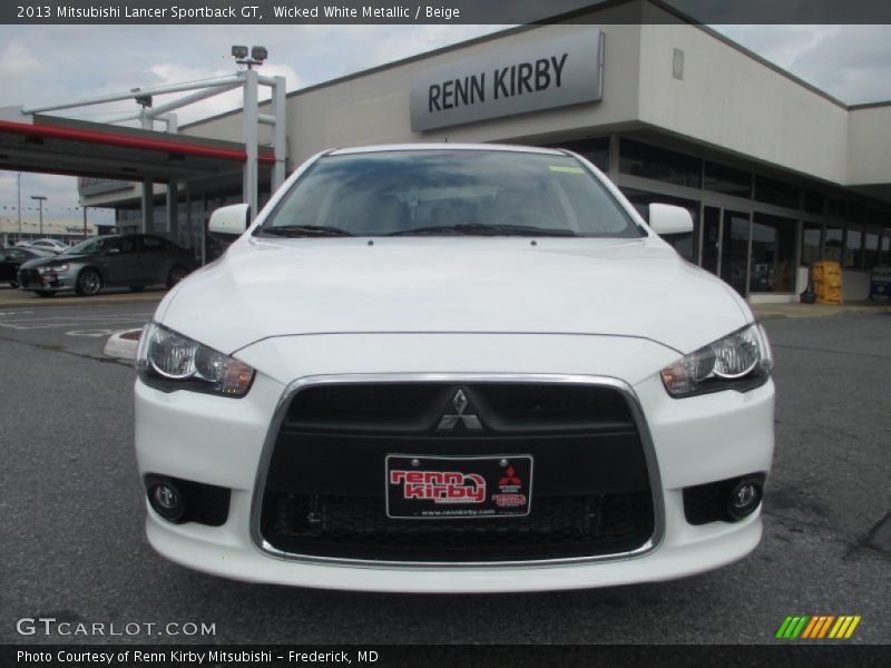 Wicked White Metallic / Beige 2013 Mitsubishi Lancer Sportback GT
