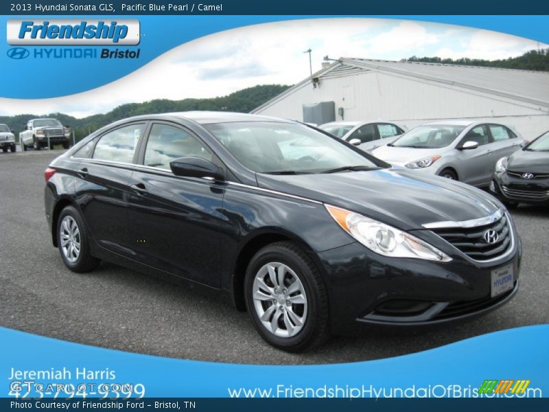 Pacific Blue Pearl / Camel 2013 Hyundai Sonata GLS