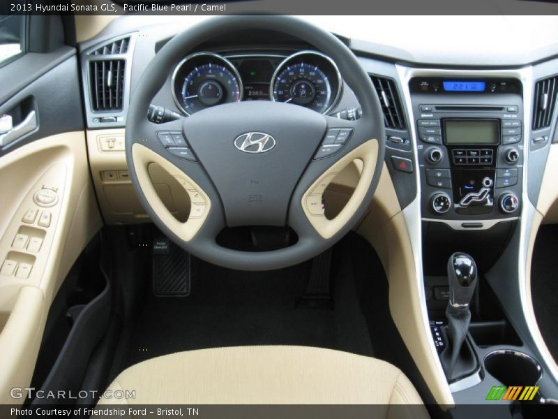 Pacific Blue Pearl / Camel 2013 Hyundai Sonata GLS