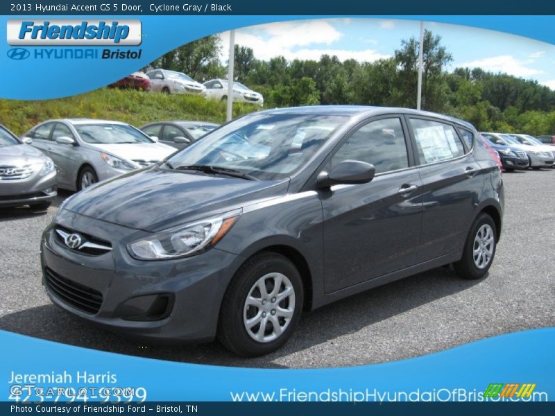 Cyclone Gray / Black 2013 Hyundai Accent GS 5 Door