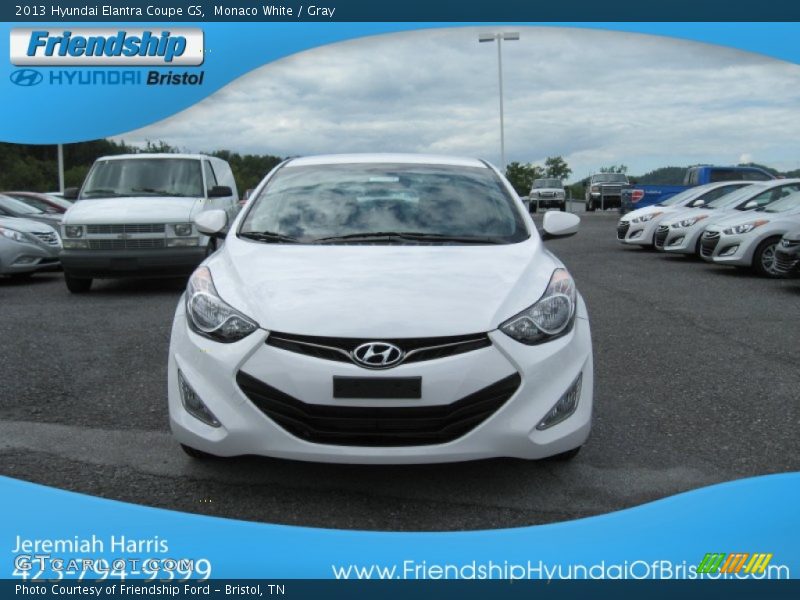 Monaco White / Gray 2013 Hyundai Elantra Coupe GS