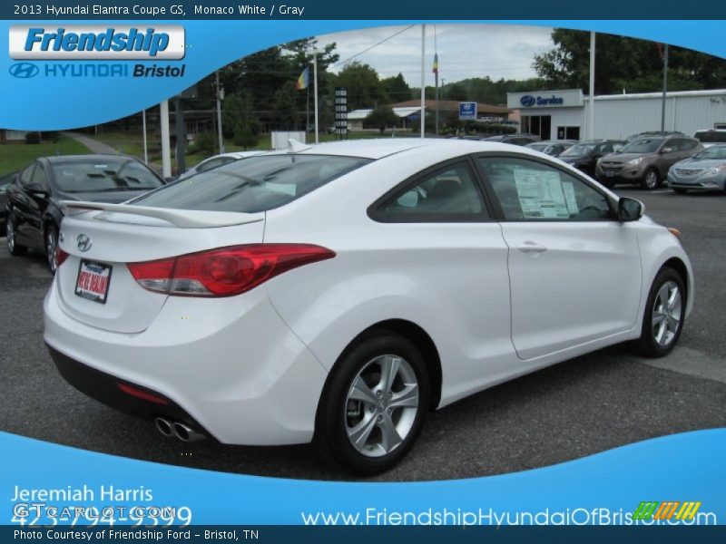 Monaco White / Gray 2013 Hyundai Elantra Coupe GS