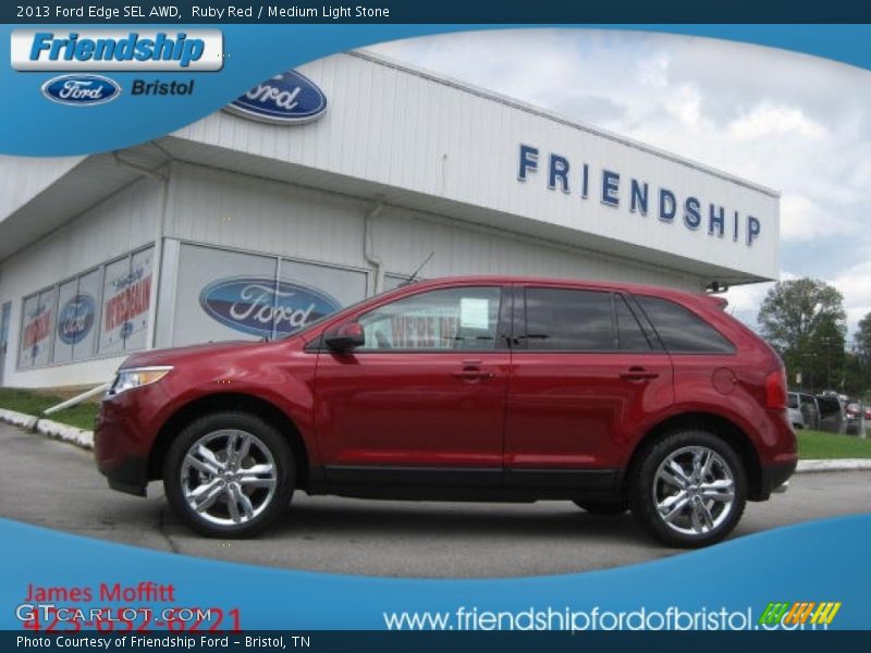 Ruby Red / Medium Light Stone 2013 Ford Edge SEL AWD