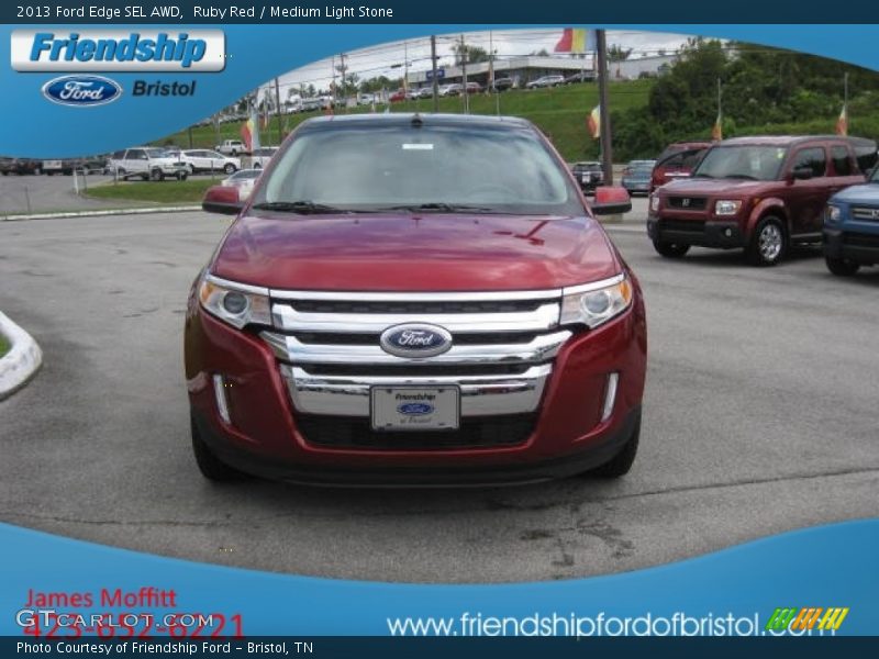 Ruby Red / Medium Light Stone 2013 Ford Edge SEL AWD