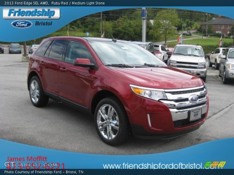 Ruby Red / Medium Light Stone 2013 Ford Edge SEL AWD