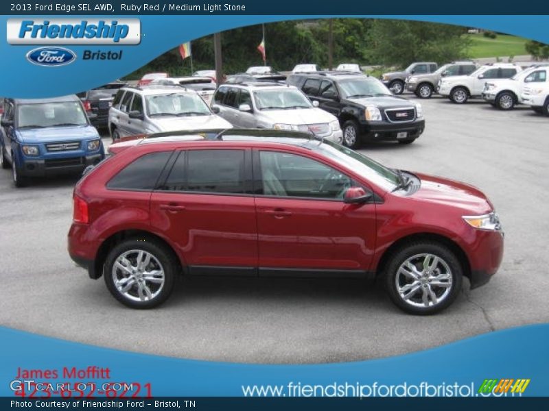 Ruby Red / Medium Light Stone 2013 Ford Edge SEL AWD