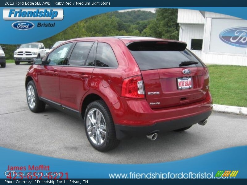 Ruby Red / Medium Light Stone 2013 Ford Edge SEL AWD