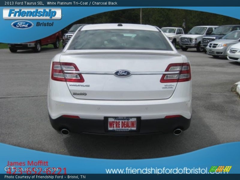 White Platinum Tri-Coat / Charcoal Black 2013 Ford Taurus SEL
