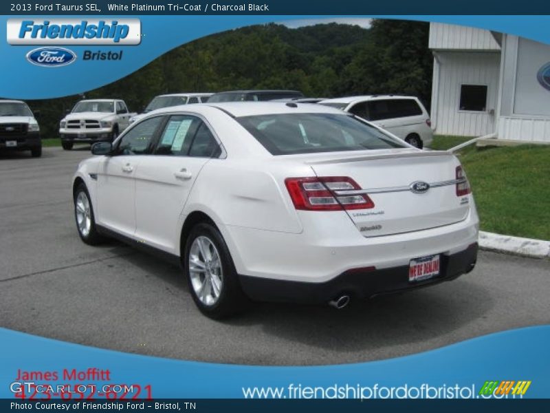White Platinum Tri-Coat / Charcoal Black 2013 Ford Taurus SEL