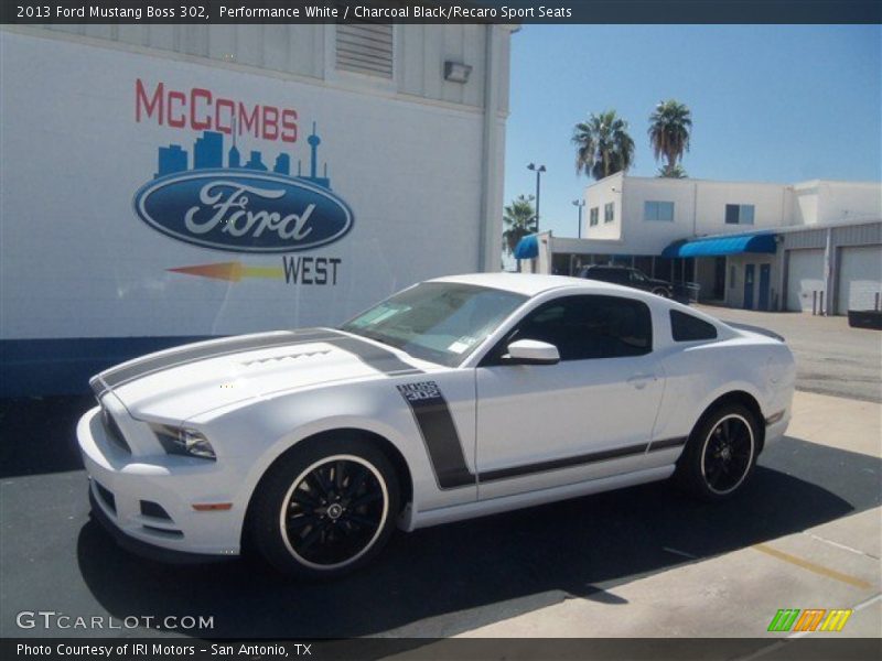 Performance White / Charcoal Black/Recaro Sport Seats 2013 Ford Mustang Boss 302