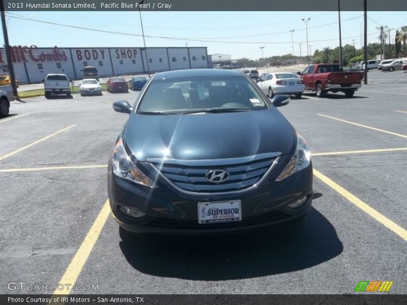 Pacific Blue Pearl / Gray 2013 Hyundai Sonata Limited