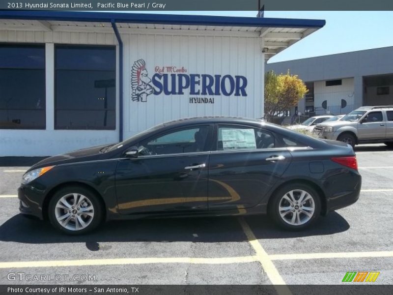 Pacific Blue Pearl / Gray 2013 Hyundai Sonata Limited