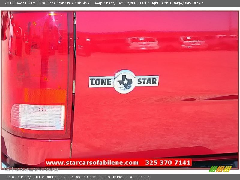 Deep Cherry Red Crystal Pearl / Light Pebble Beige/Bark Brown 2012 Dodge Ram 1500 Lone Star Crew Cab 4x4