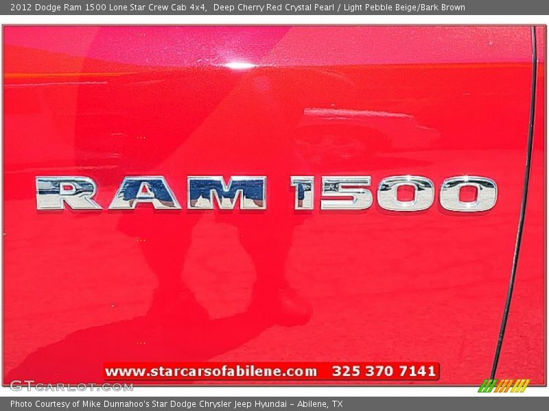 Deep Cherry Red Crystal Pearl / Light Pebble Beige/Bark Brown 2012 Dodge Ram 1500 Lone Star Crew Cab 4x4
