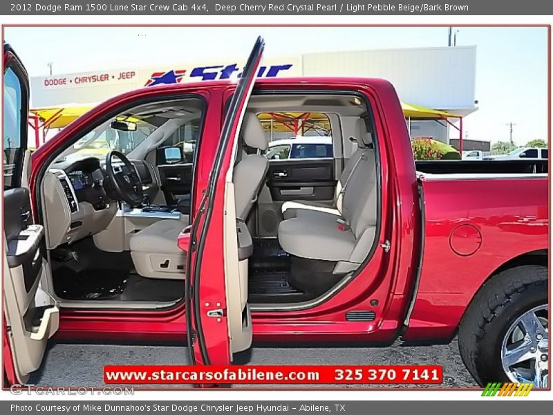 Deep Cherry Red Crystal Pearl / Light Pebble Beige/Bark Brown 2012 Dodge Ram 1500 Lone Star Crew Cab 4x4