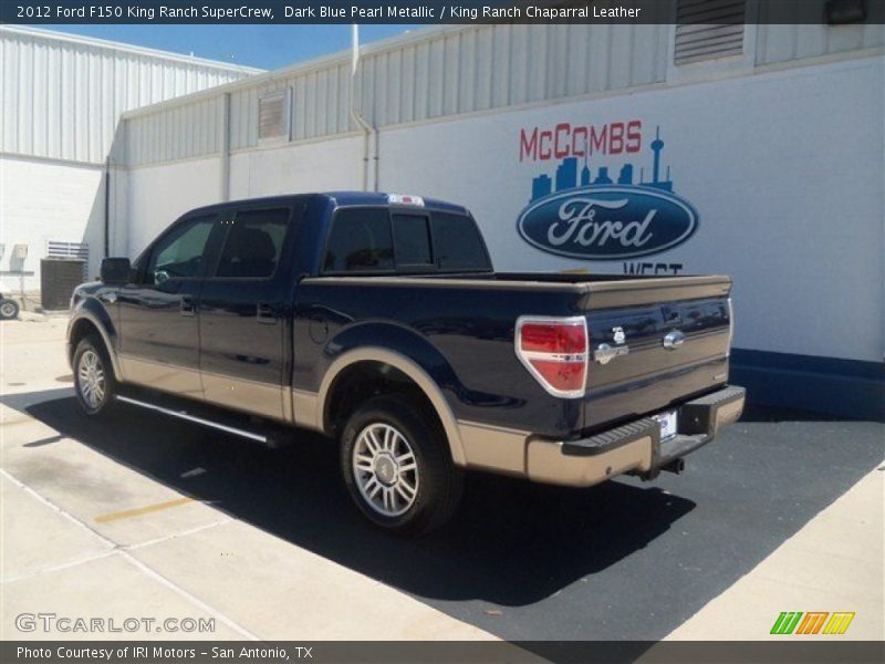 Dark Blue Pearl Metallic / King Ranch Chaparral Leather 2012 Ford F150 King Ranch SuperCrew