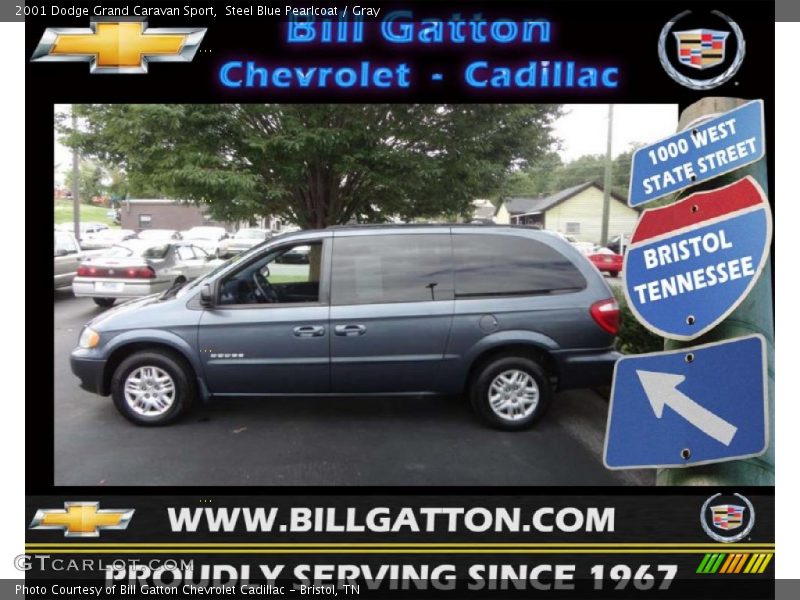 Steel Blue Pearlcoat / Gray 2001 Dodge Grand Caravan Sport