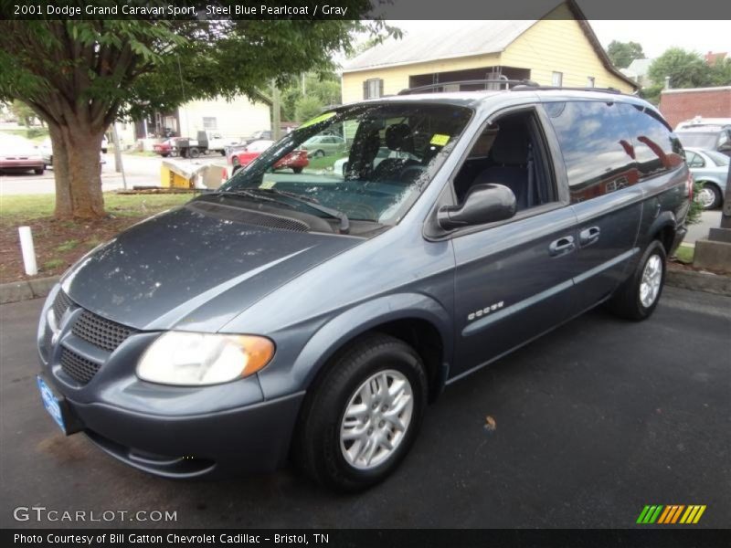 Steel Blue Pearlcoat / Gray 2001 Dodge Grand Caravan Sport
