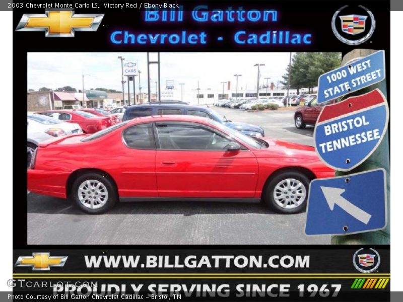 Victory Red / Ebony Black 2003 Chevrolet Monte Carlo LS