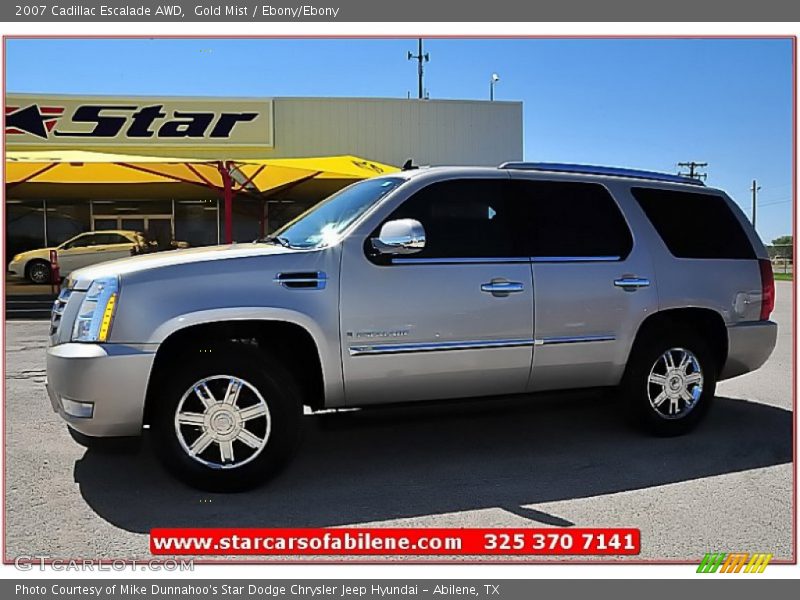 Gold Mist / Ebony/Ebony 2007 Cadillac Escalade AWD