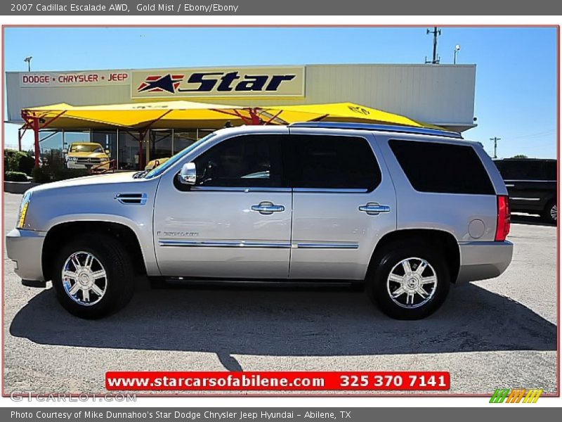 Gold Mist / Ebony/Ebony 2007 Cadillac Escalade AWD