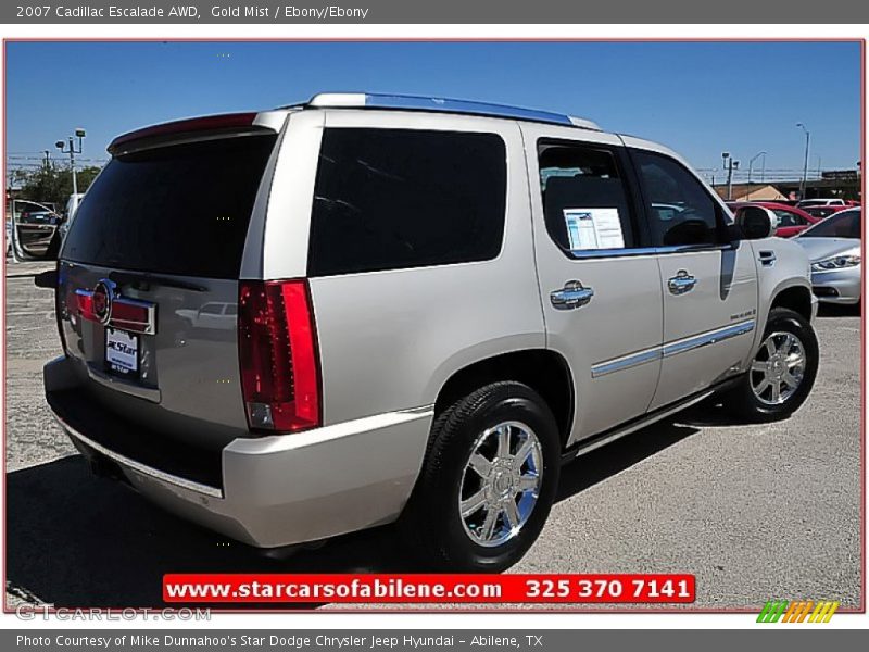 Gold Mist / Ebony/Ebony 2007 Cadillac Escalade AWD